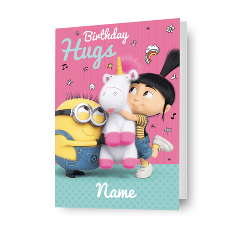 Despicable Me Minions 'Birthday Hugs' Any Name Card