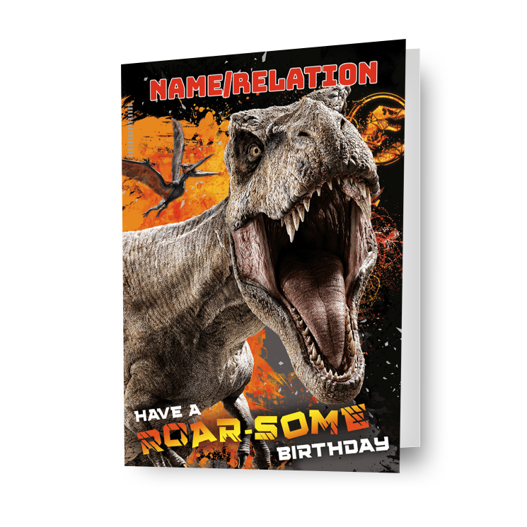 Gepersonaliseerde Jurassic World 'Roar-Some' verjaardagskaart