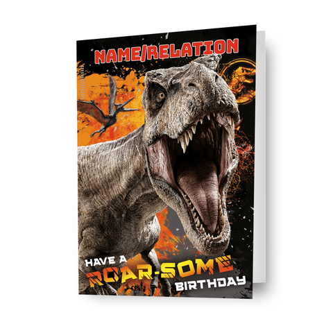 Jurassic World Personalised 'Roar-Some' Birthday Card