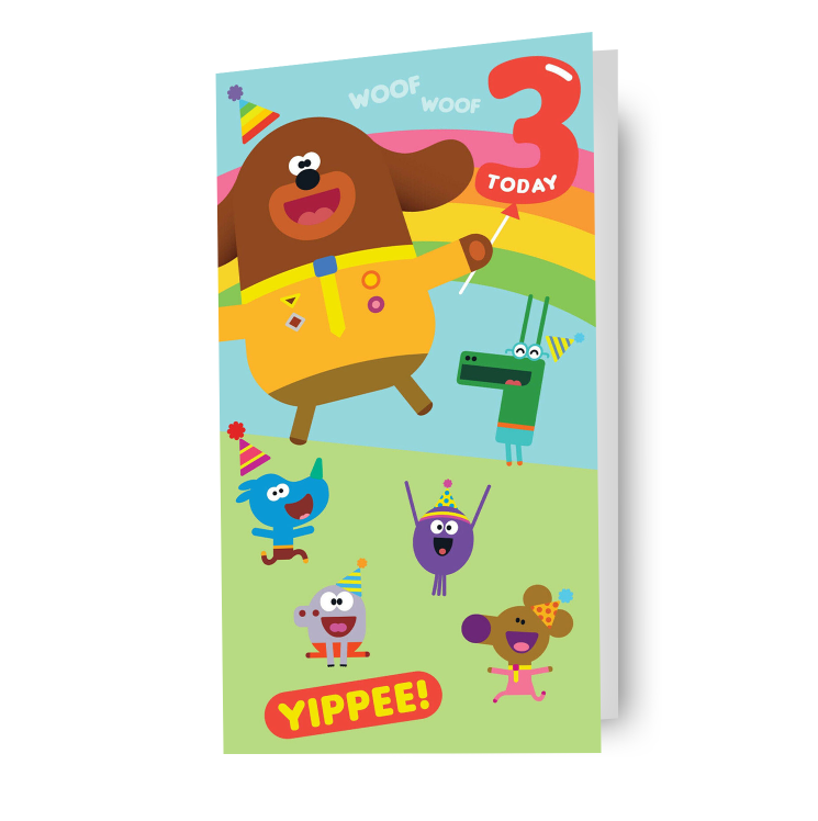 Hey Duggee Age 3 Birthday Card