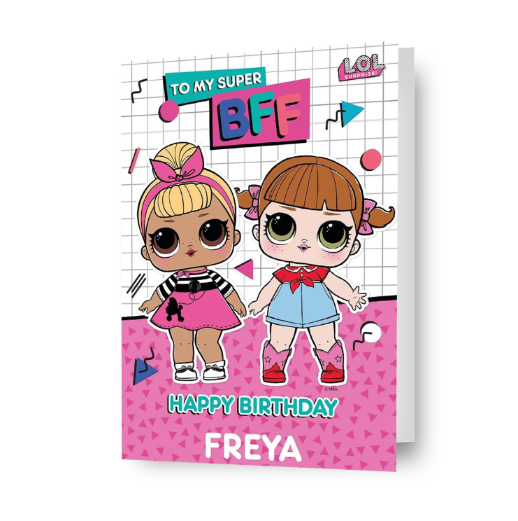 LOL Surprise BFF Personalised Name Birthday Card