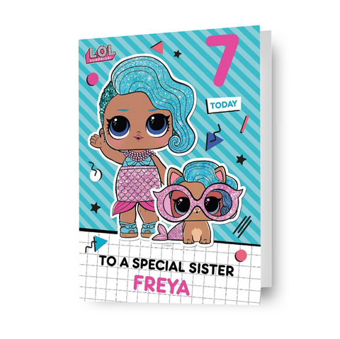 LOL Surprise Personalised 'Sister' Birthday Card