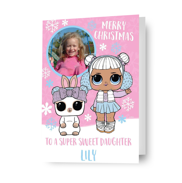 LOL Surprise Personalised 'Daughter' Photo Christmas Card