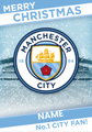 Manchester City FC Personalised Crest Christmas Card