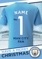 Manchester City FC Personalised Shirt Christmas Card