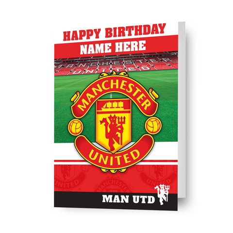 Manchester United FC Personalised Crest Birthday Card