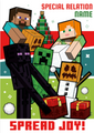 Minecraft Personalised 'Spread Joy' Christmas Card