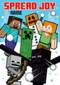 Minecraft Personalised Christmas Snow Ball Card