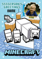 Minecraft Personalised Polar Bar Photo Christmas Card