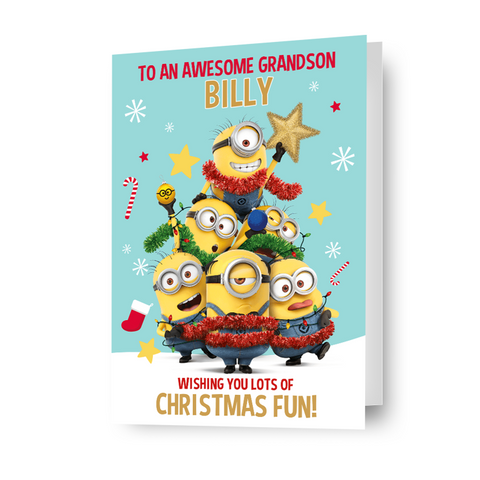Minions Personalised Relation Christmas Card