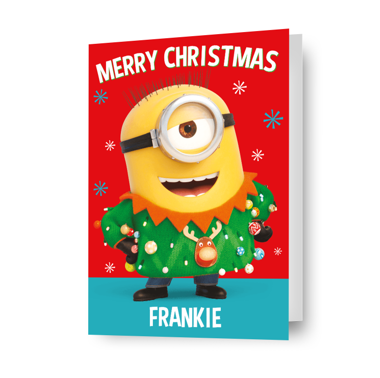 Minions gepersonaliseerde naamkerstkaart