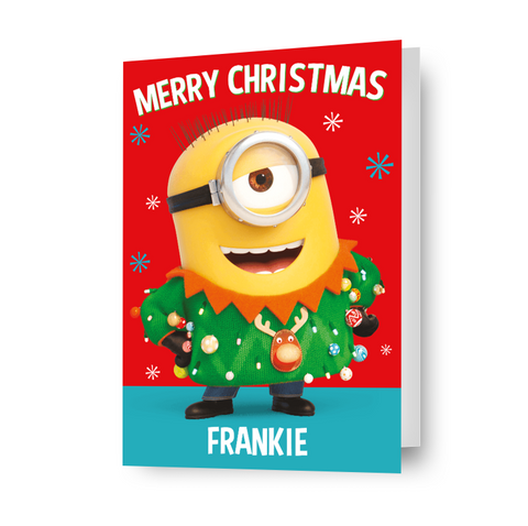 Minions Personalised Name Christmas Card