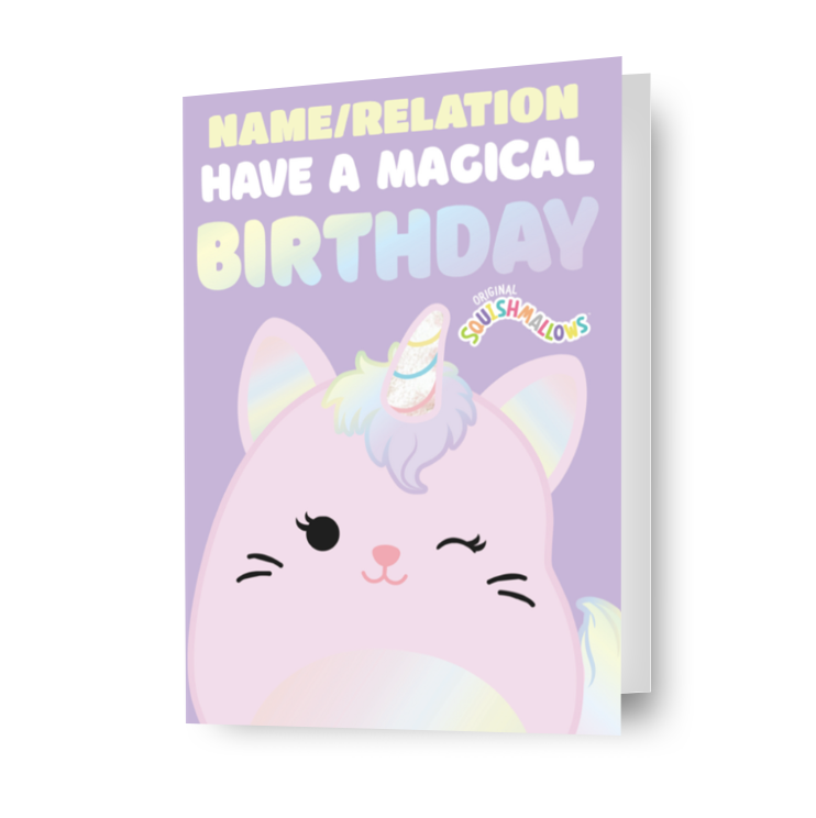 Squishmallow Personalise Any Name or Relation Birthday Card