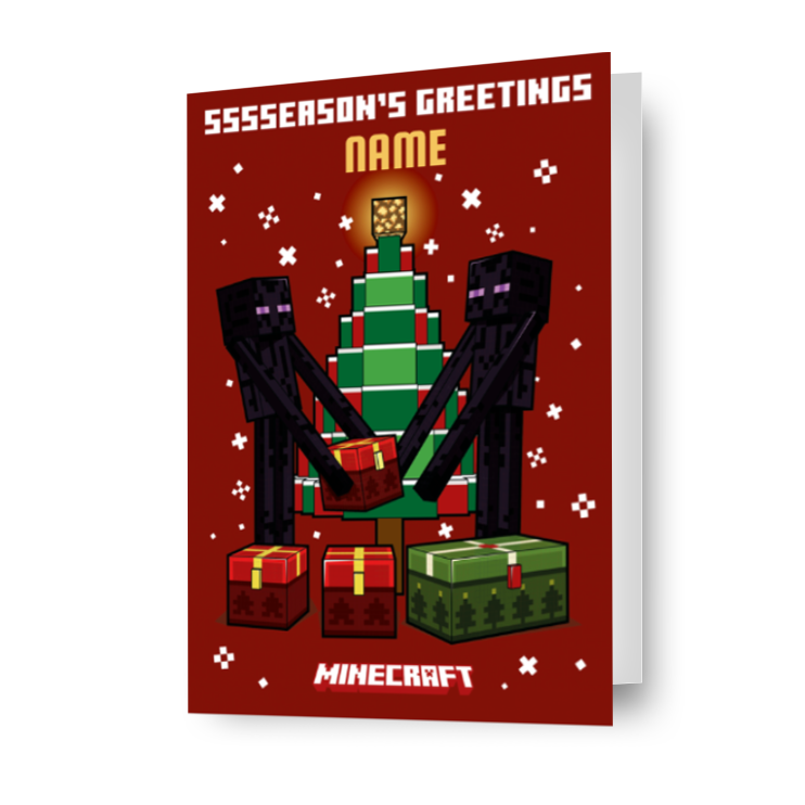 Minecraft Personalised Christmas Christmas Tree Card