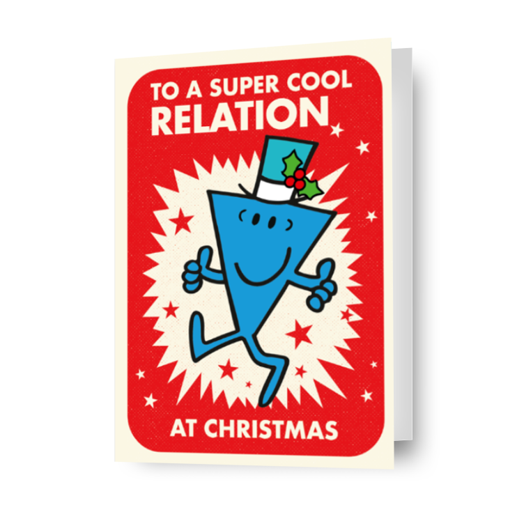 Biglietto di Natale personalizzato Mr. Men & Little Miss 'Super Cool' - Qualsiasi nome