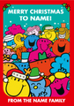 Mr Men & Little Miss Personalised Christmas Card 'From The Family'