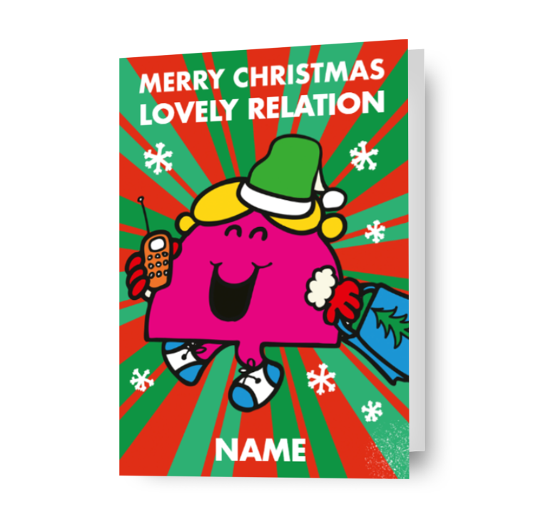 Mr Men & Little Miss Personalised Name/Relation Christmas Card