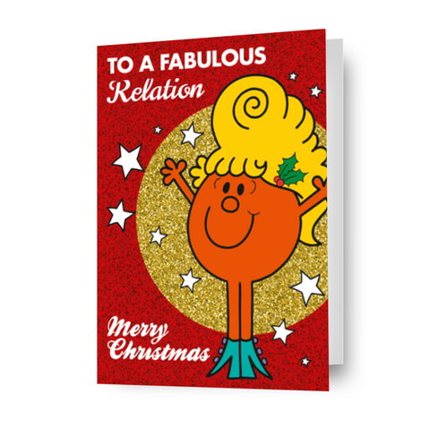 Biglietto di Natale personalizzato Mr. Men & Little Miss 'Fabulous' - Qualsiasi relazione