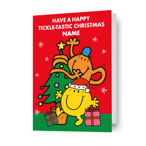 Personalizzato Mr. Men & Little Miss 'Mr. Tickle' Biglietto di Natale - Qualsiasi nome