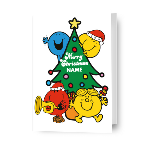 Biglietto di Natale personalizzato Mr. Men & Little Miss - qualsiasi nome