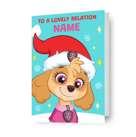 Biglietto d'auguri di Natale A5 personalizzato Paw Patrol