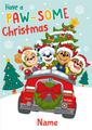 Paw Patrol Personalised Name Christmas Card