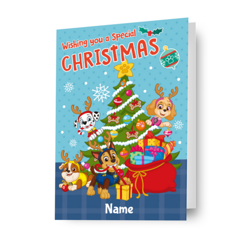 Biglietto personalizzato per albero di Natale Paw Patrol - qualsiasi nome