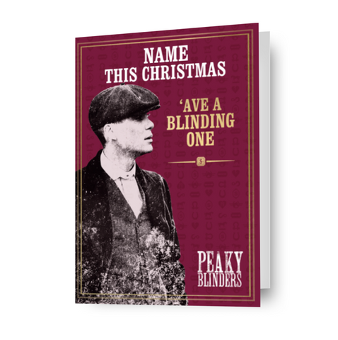 Biglietto di Natale personalizzato Peaky Blinders 'Ave' A Blinding One' - qualsiasi nome