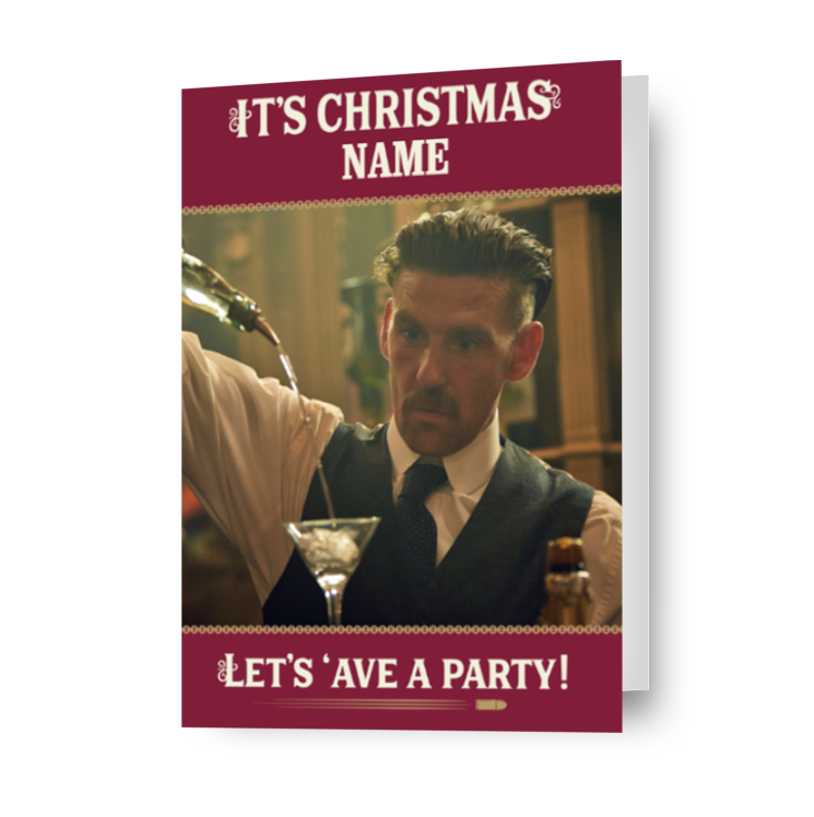 Biglietto di Natale personalizzato Peaky Blinders 'Lets Ave' A Party' - qualsiasi nome