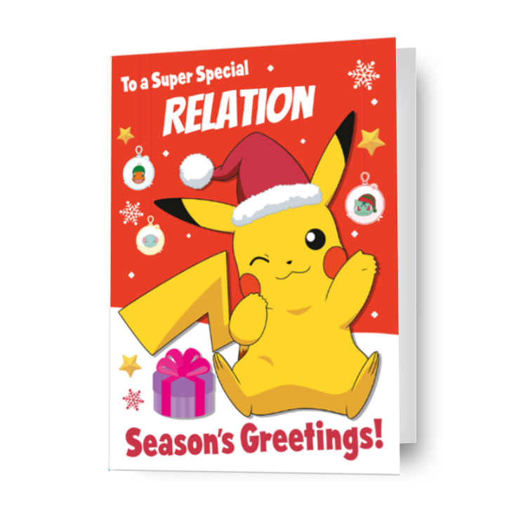 Cartolina di Natale personalizzata Pokemon Seasons Greetings - Qualsiasi relazione