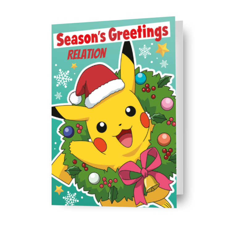 Pokémon gepersonaliseerde kerstkaart