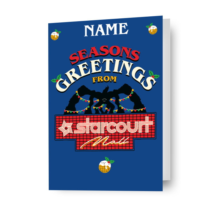 Stranger Things gepersonaliseerde 'Season's Greetings' kerstkaart