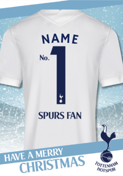 Tottenham Hotspur FC Personalised Shirt Christmas Card Danilo Promotions