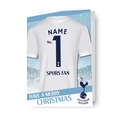 Biglietto natalizio personalizzato per magliette Tottenham Hotspur Fc, qualsiasi nome