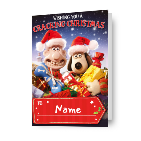 Biglietto d'auguri di Natale A5 personalizzato Wallace & Gromit