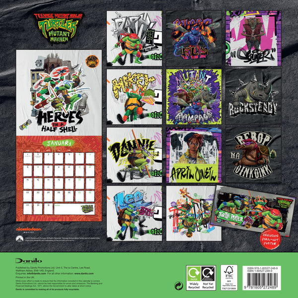 Teenage Mutant Ninja Turtles Calendario de pared 2024 de 16 meses –  Paramount Shop