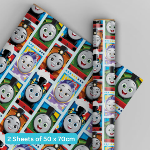 Thomas & Friends 2 vellen & 2 labels inpakpapier