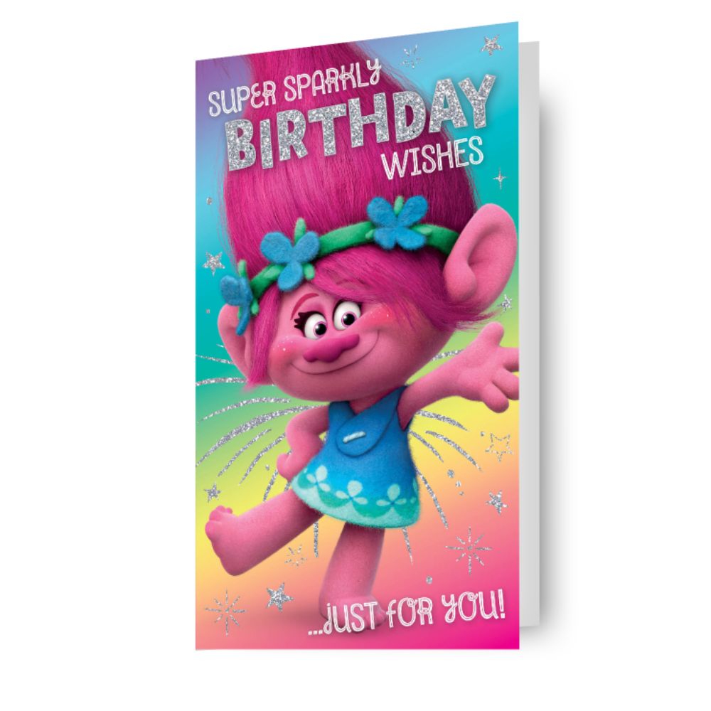 Trolls Personalise Birthday Card With Sticker Sheet