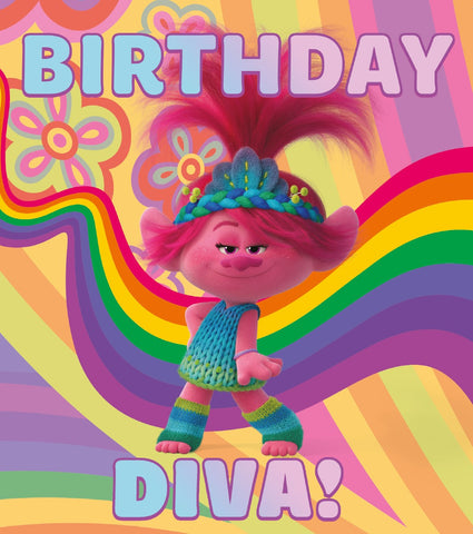 Trolls Birthday Diva Card