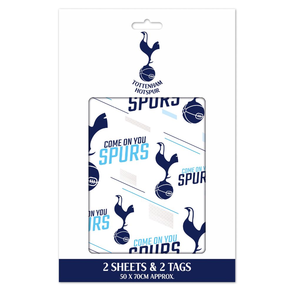 Tottenham Hotspur FC 2 Sheets & 2 Tags Gift Wrap