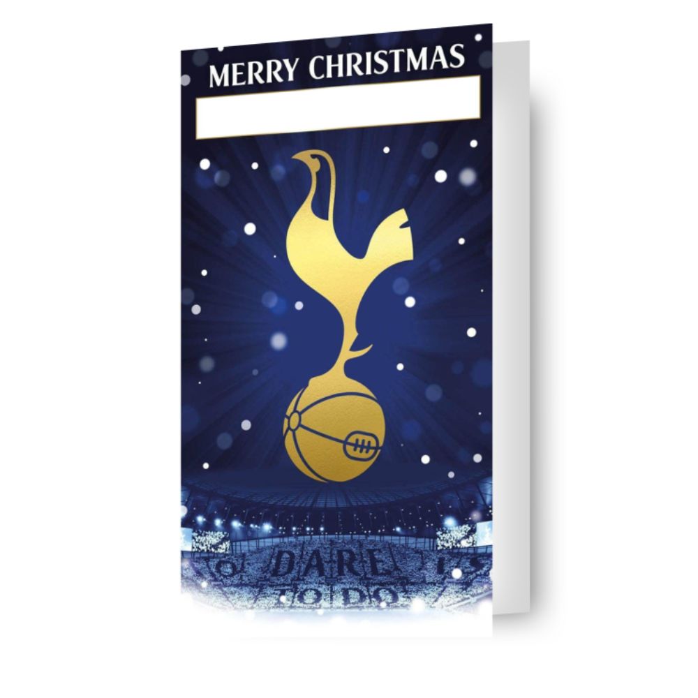 Tottenham Hotspur FC Personalised Christmas Card With Sticker Sheet