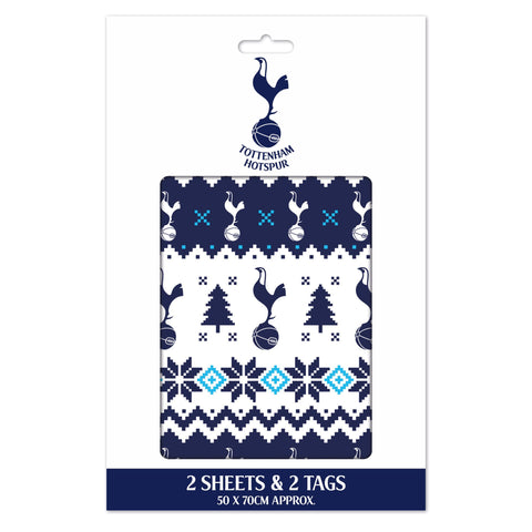 Tottenham FC Christmas 2 Sheets & 2 Tags Gift Wrap