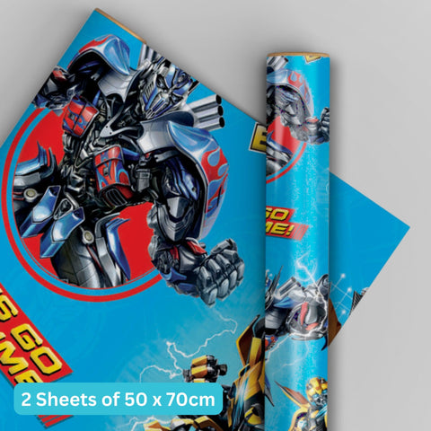 Transformers The Last Knight Gift Wrap 2 Sheets & Tags
