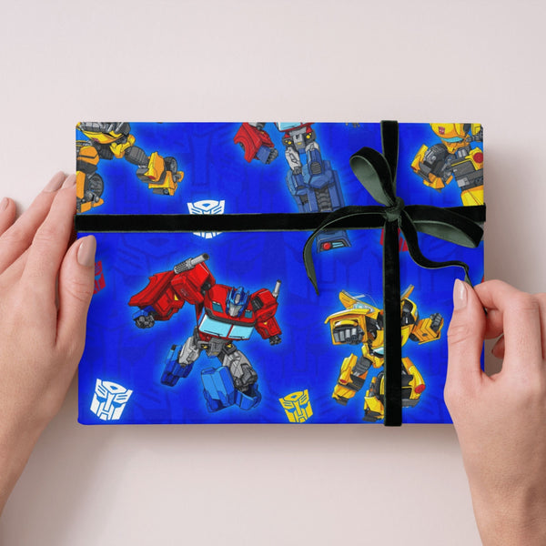 Transformers - Carta da regalo, 8 fogli, 8 etichette, 70 x 50 cm, prodotto ufficiale responsabile