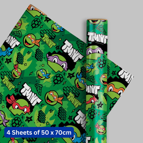 Teenage Mutant Ninja Turtles 4 Sheets & 4 Tags Gift Wrap Bundle