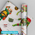 Teenage Mutant Ninja Turtles Wrapping Paper, 2 Sheets & 2 Tags