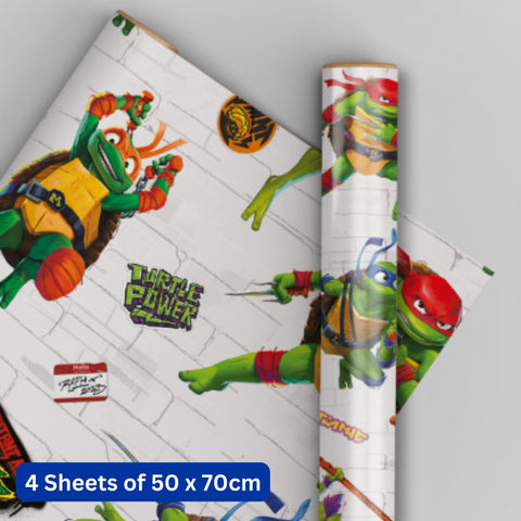 Teenage Mutant Ninja Turtles 4 Sheets & 4 Tags Gift Wrap Bundle