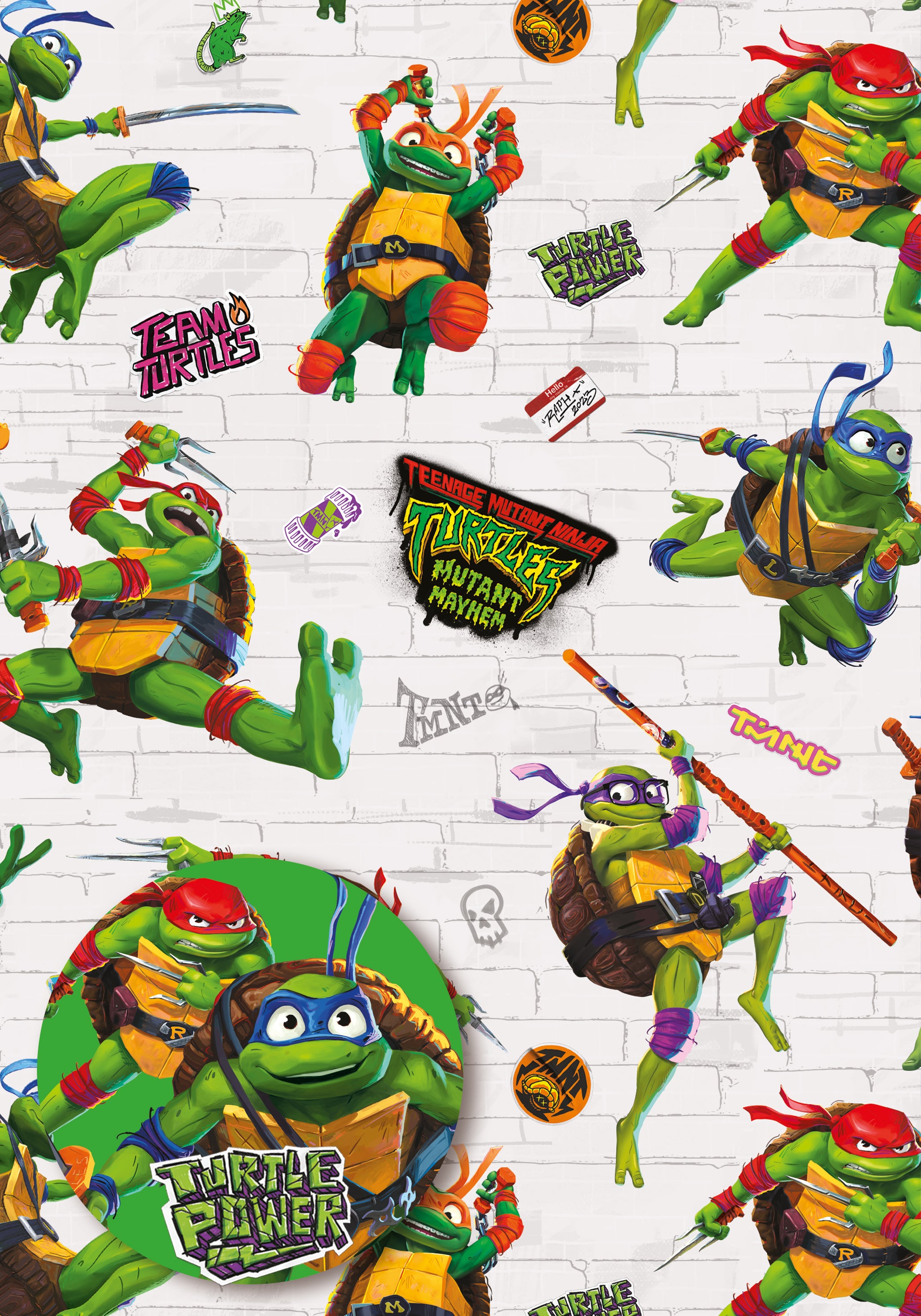 Teenage Mutant Ninja Turtles Wrapping Paper, 2 Sheets & 2 Tags – Danilo ...