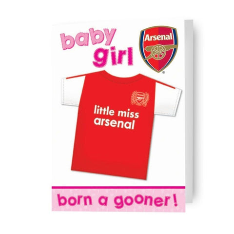 Arsenal FC Baby Girl 'Born A Gooner!' Congratulations Greeting Card