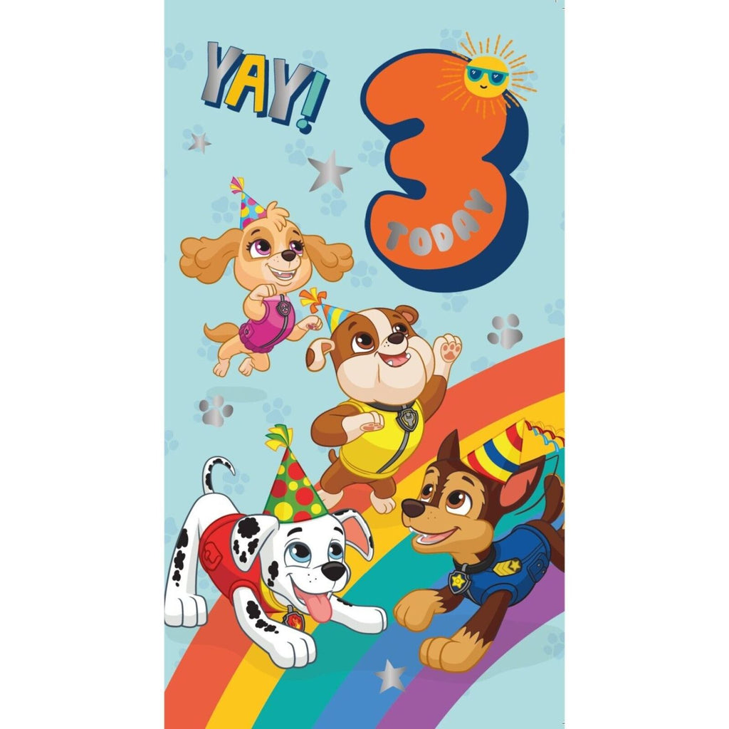 Paw Patrol Biglietto d'auguri per 3 anni